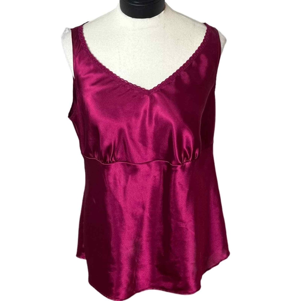 Lane Bryant Fuchsia Silky‎ Tunic Tank Top Sz 14